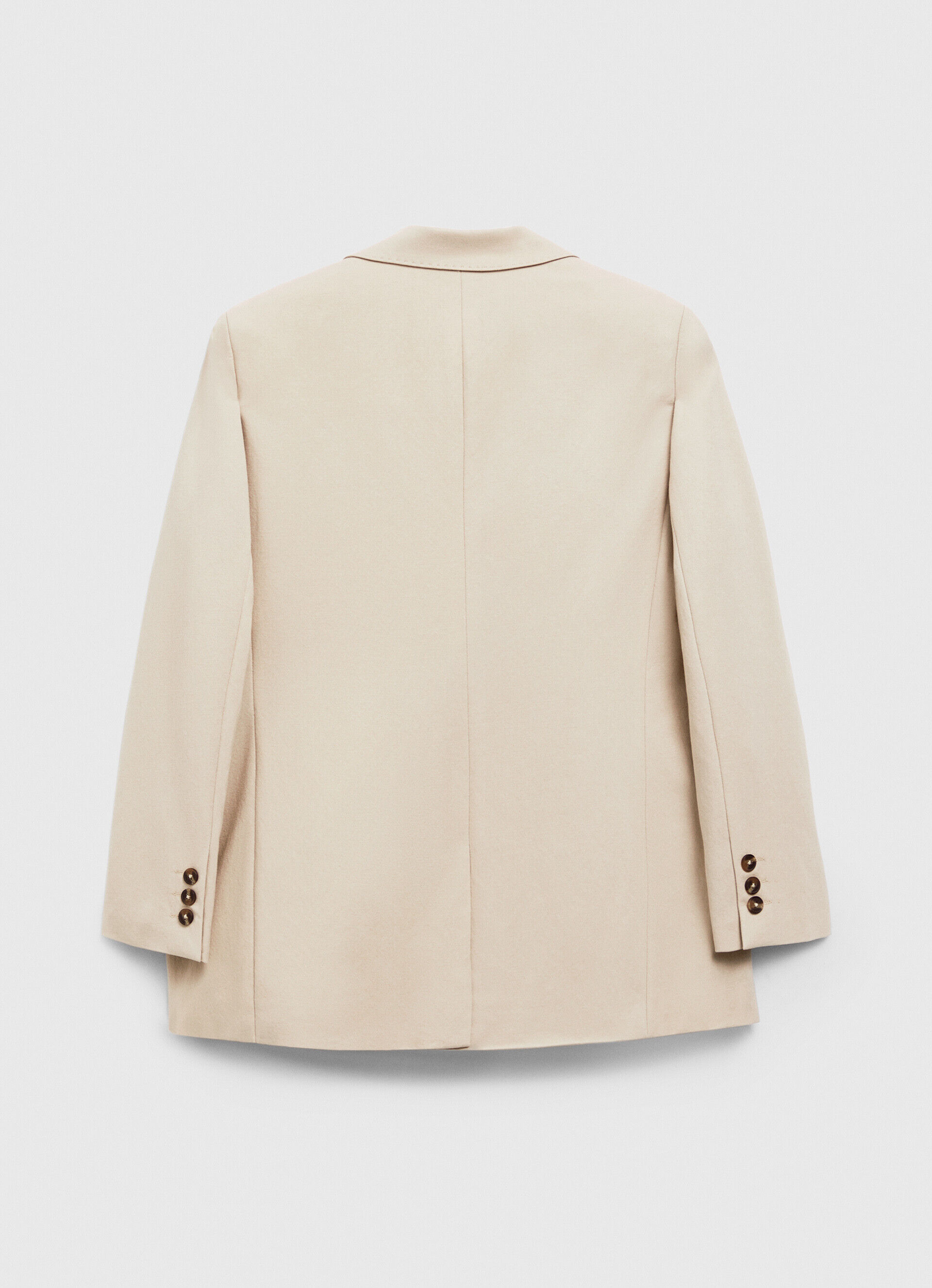 Blazer liso com ombreiras - bege claro