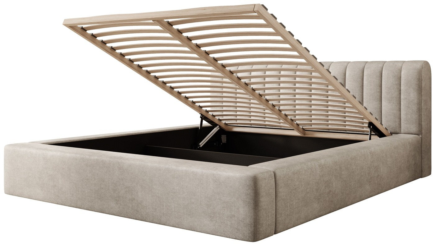 Trae Mobler Amira 160 x 200 cm Gestoffeerd Bed Pearl