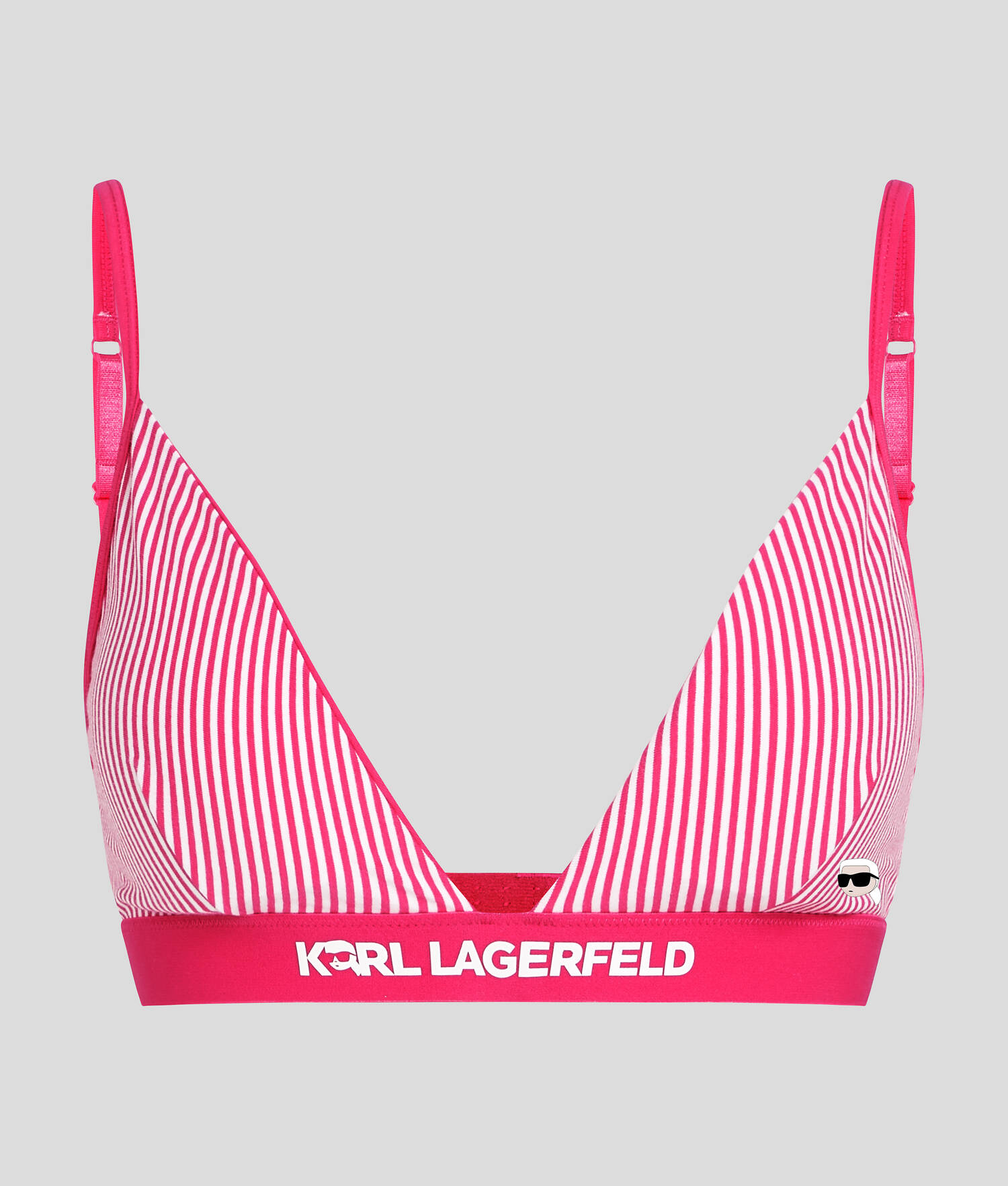 SOUTIEN-GORGE TRIANGLE REMBOURRÉ À RAYURES IKON - Framboise-rayure blanche
