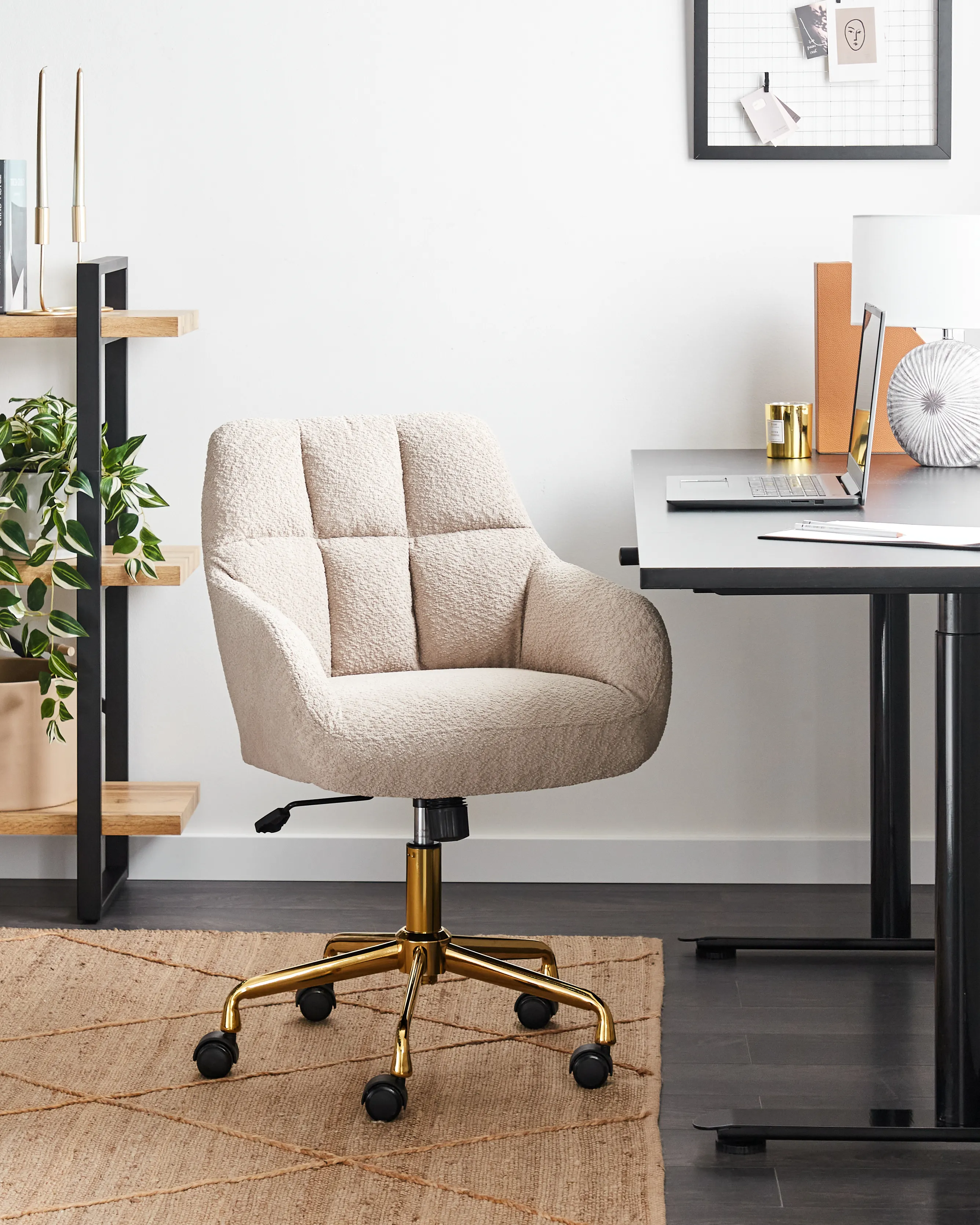 Bureaustoel PALMDALE Bouclé Beige