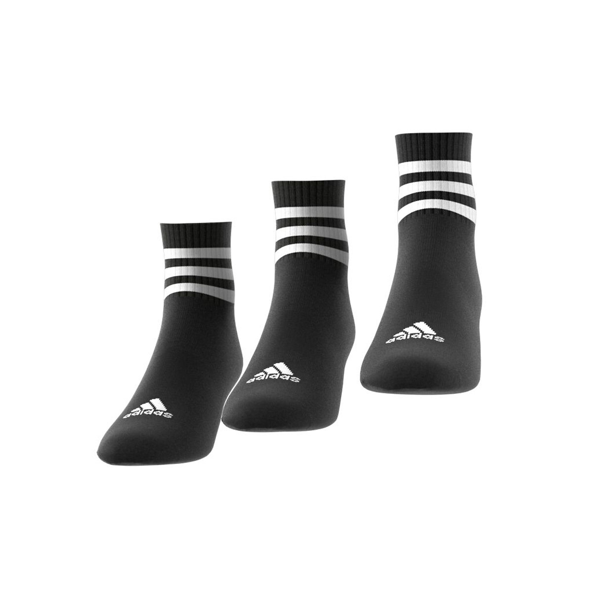 adidas Performance<br>Conjunto de 3 meias de cano médio, escovadas