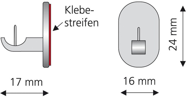 Liedeco Klebeträger für Vitragen-Bistrostangen
