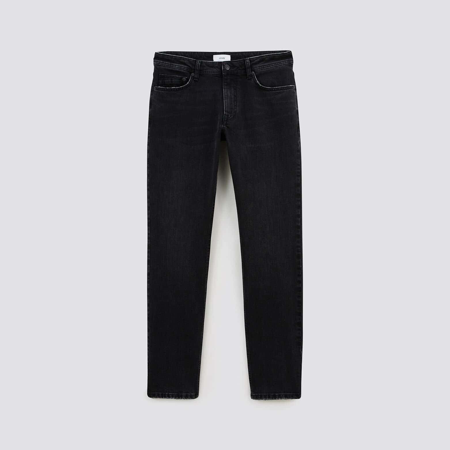 Jean straight 4 longueurs en coton recyclé Noir