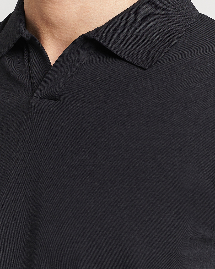 Filippa K Soft Lycra Polo Tee Black