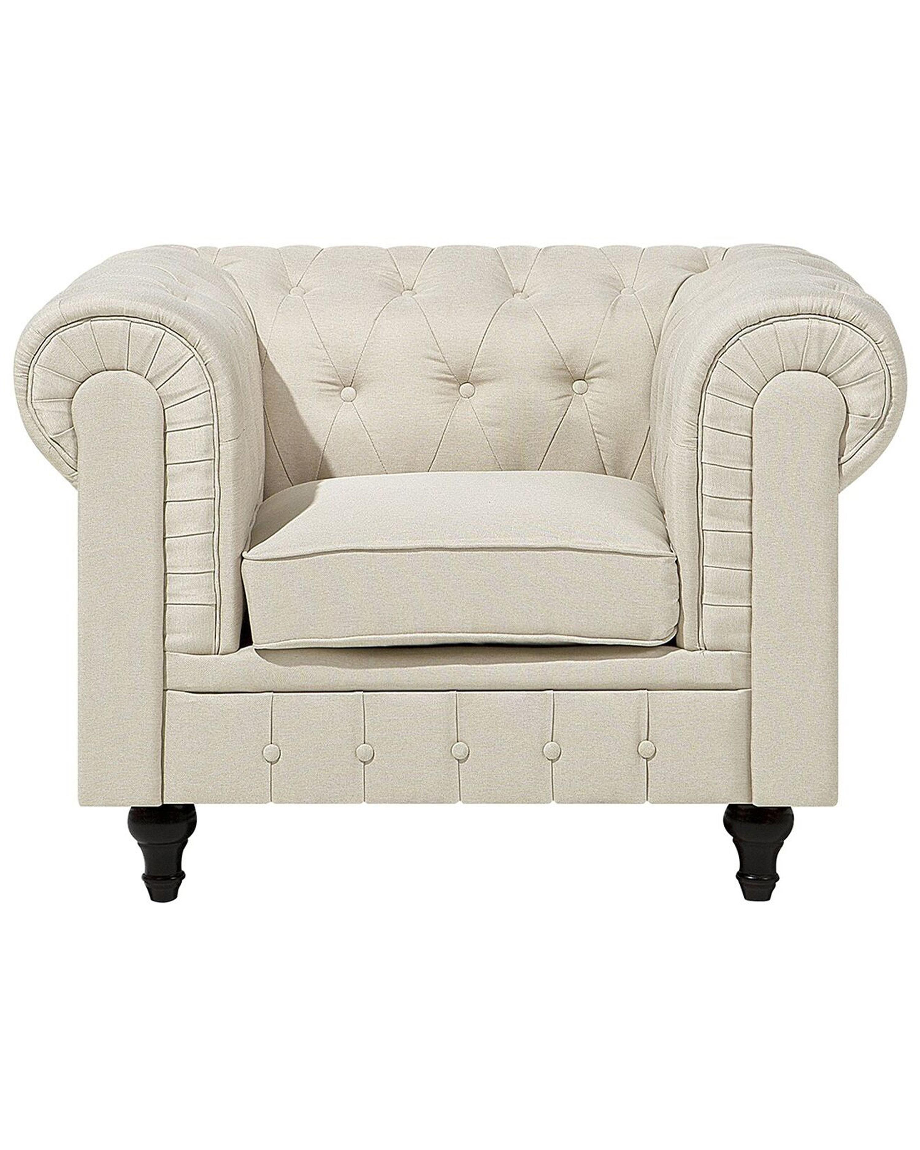 Fauteuil CHESTERFIELD Stof Beige