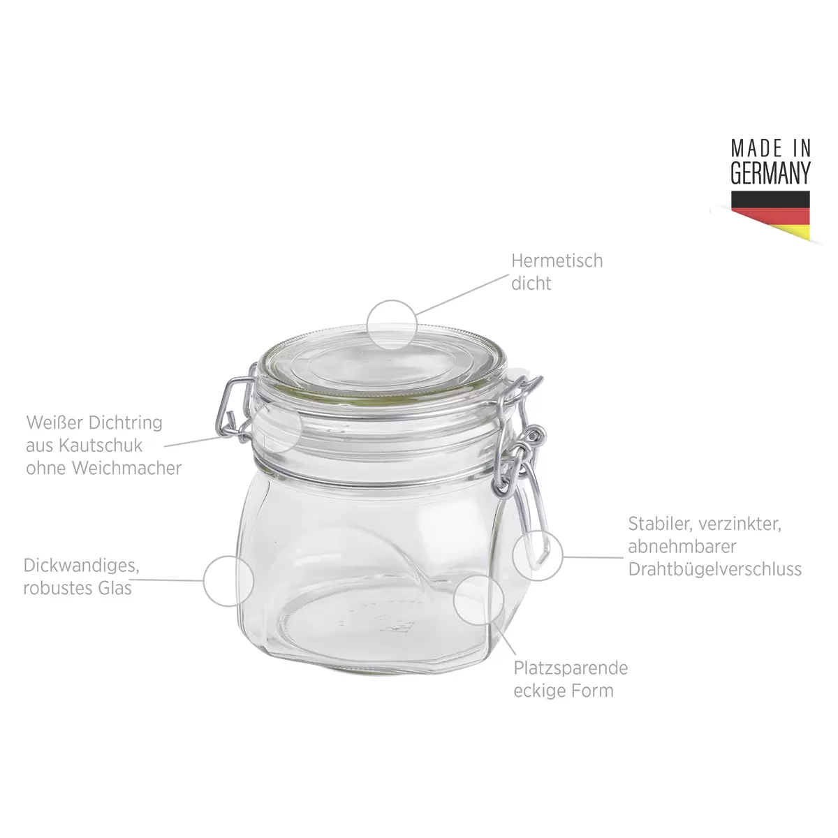 Einmachglas mit Deckel 6er Set GOTHIKA Transparent