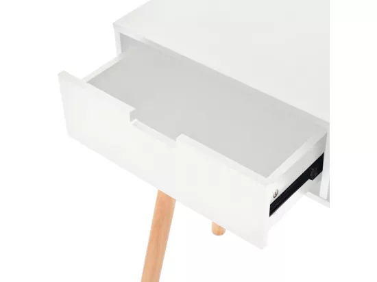 Table console Bois de pin massif 80 x 30 x 72 cm Blanc