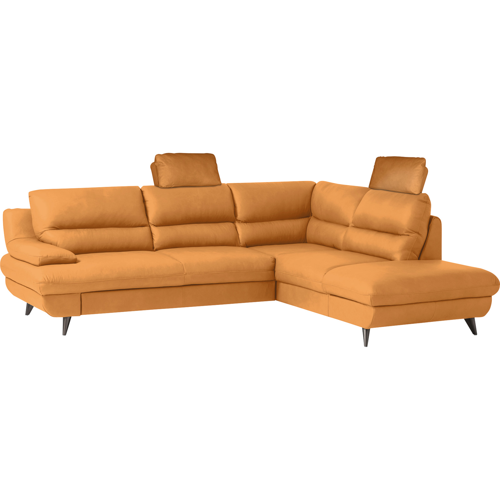 Ecksofa Pike Leder, Ottomane rechts amber