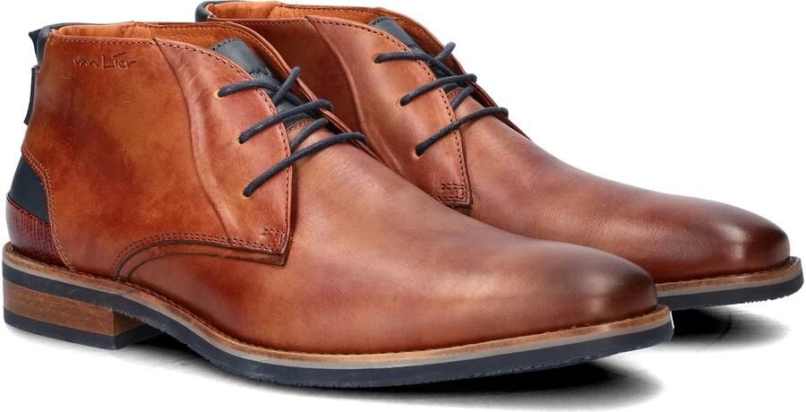 Van Lier Amalfi leren veterschoenen cognac