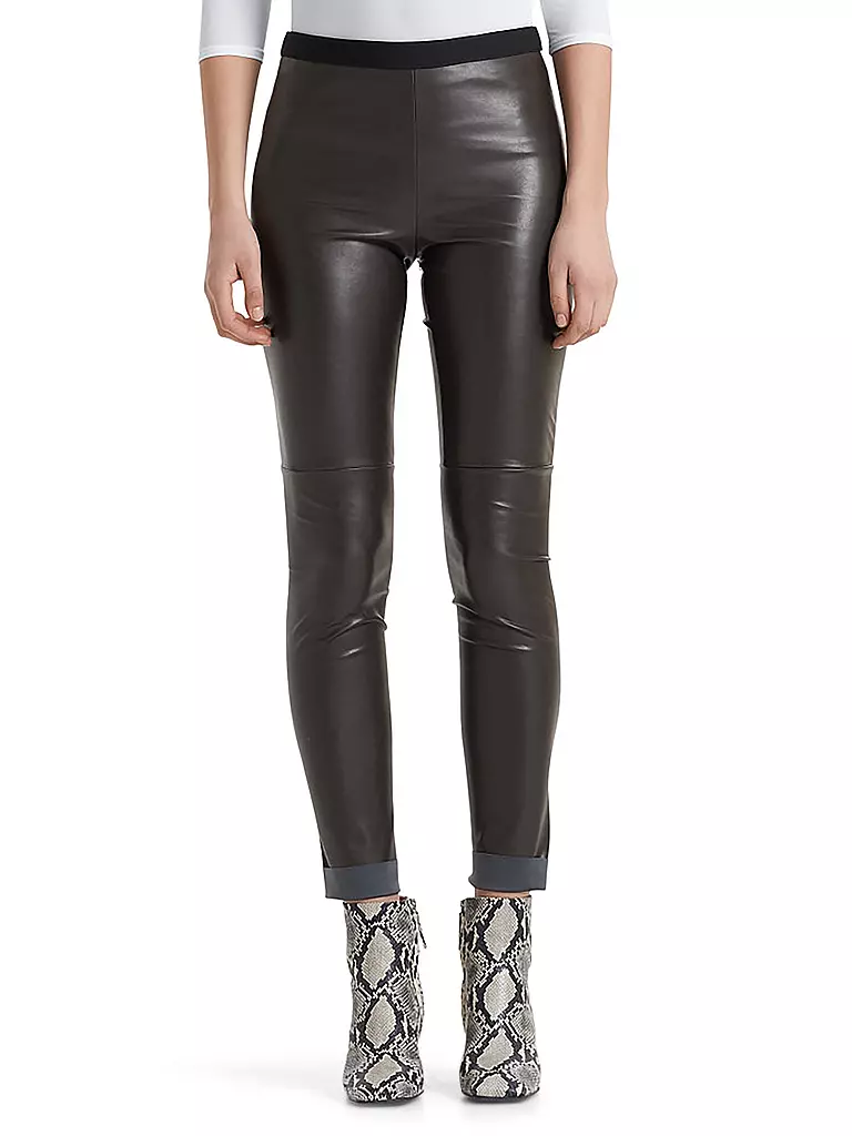 MARC CAIN Leggings in Lederoptik braun