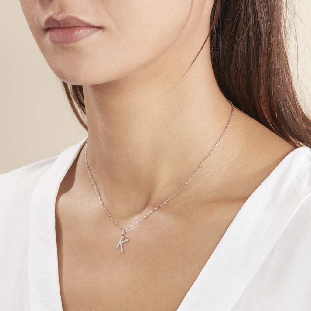 Pendentif Ionia Lettre Or Blanc