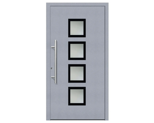 Voordeur aluminium/PVC Smart A08 2.0 RC2 grijs 1000 x 2100 links incl. montageset, stanggreep, profielcilinder incl. 3 sleutels