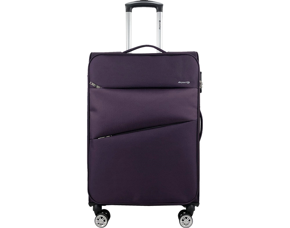 MALA DE VIAGEM MÉDIA FLEXÍVEL AIRPORT ROXO 8 RODAS 65CM