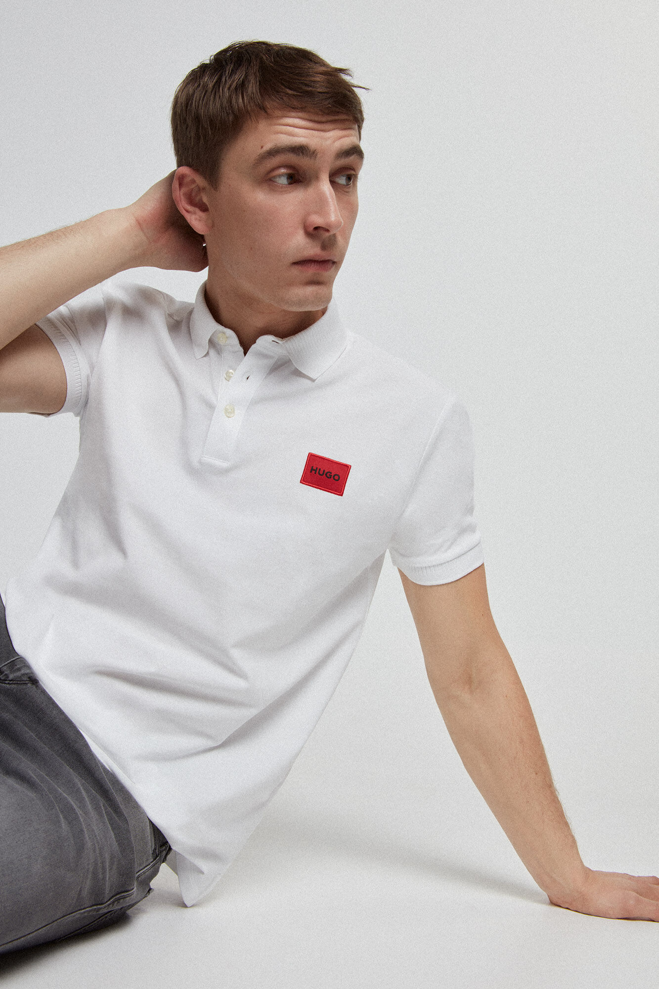 Camisa polo de manga curta - branca