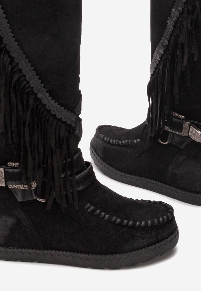 Bottes compensée femme noires Aguera