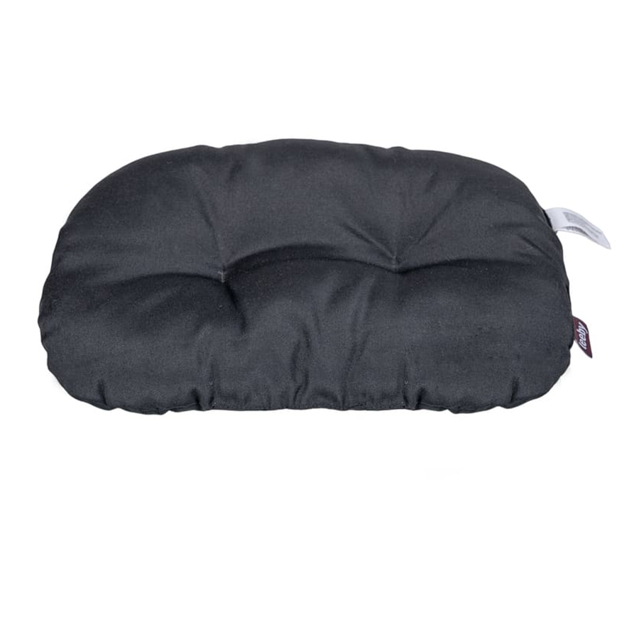 Almofada oval preta em formato de cachorro da Leeby