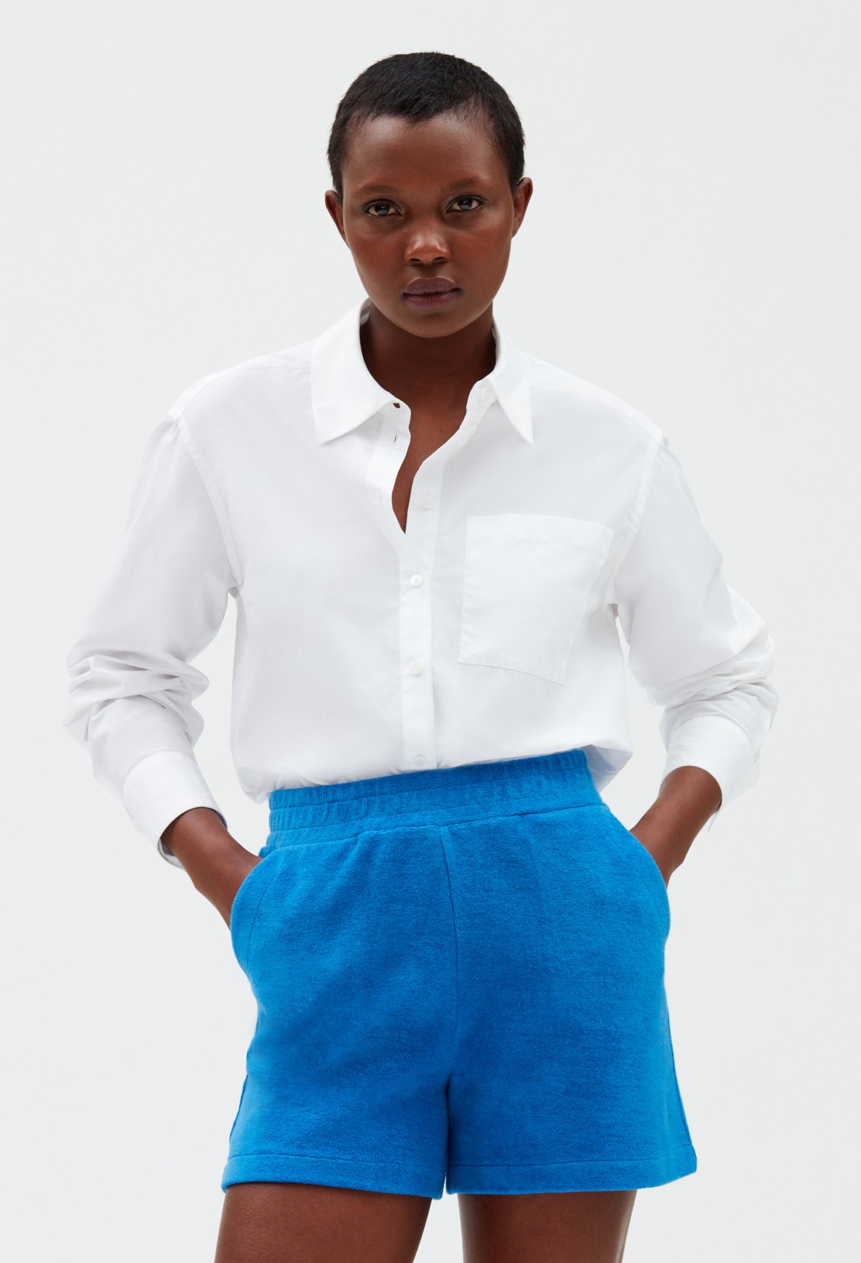 Short eponge bleu