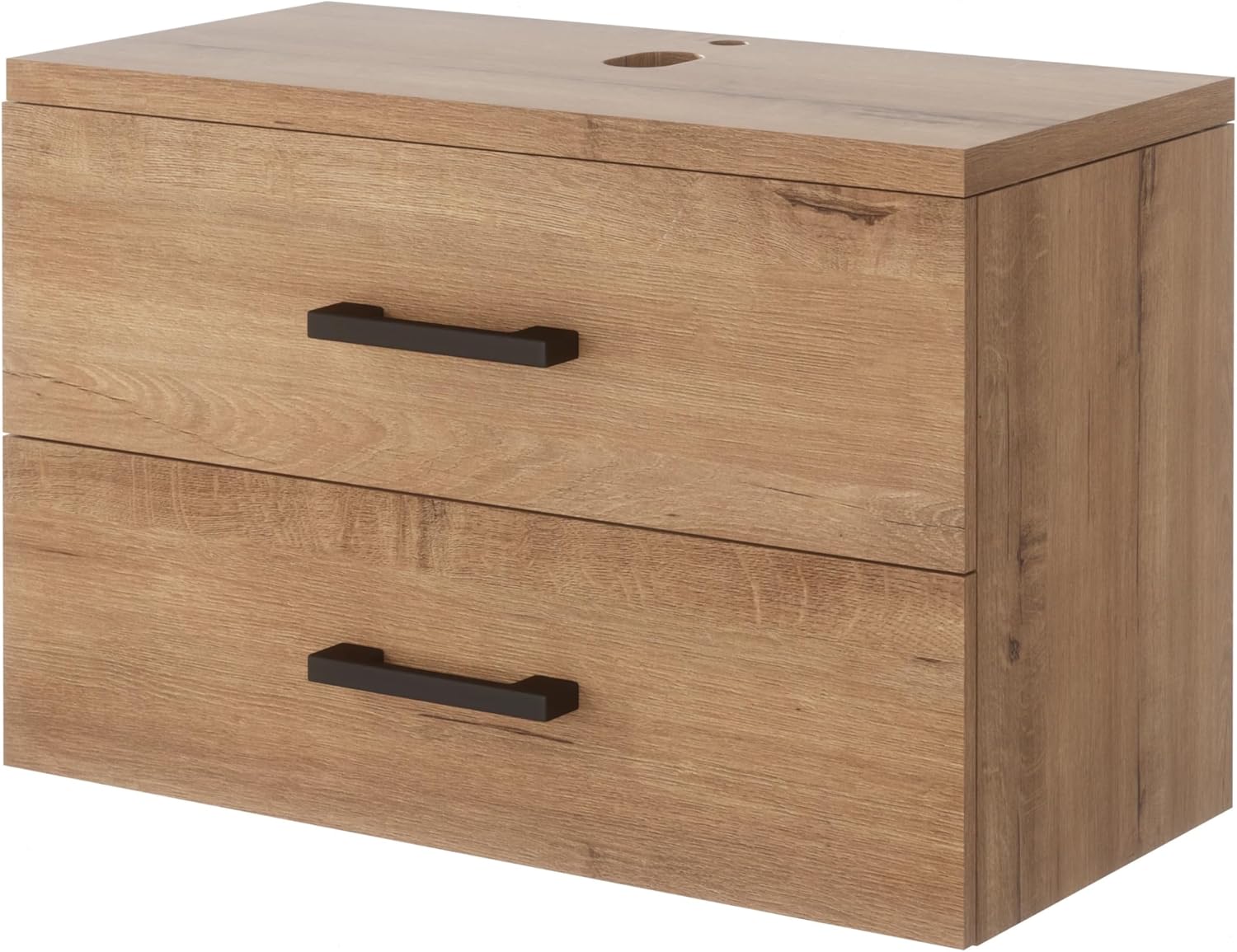 UEV Waschbeckenunterschrank für Gäste-WC/kleines Bad, Waschtisch kleine, Badschrank, Badezimmerschrank, Waschplatz ausreichend Stauraum Platzsparender 80,5 x 40,5 x 53,2 cm, Natur