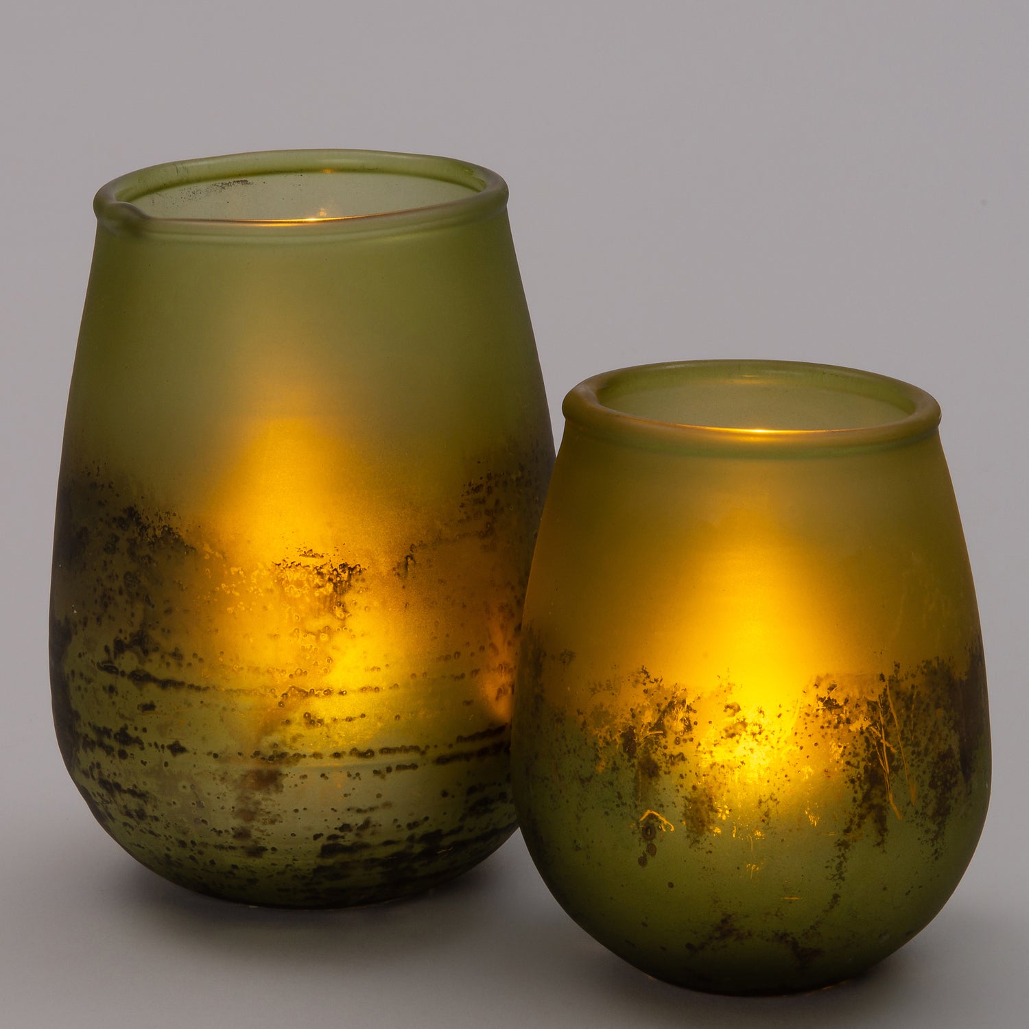 Intratuin waxinelichthouder Pom groen D 9 H 16 cm