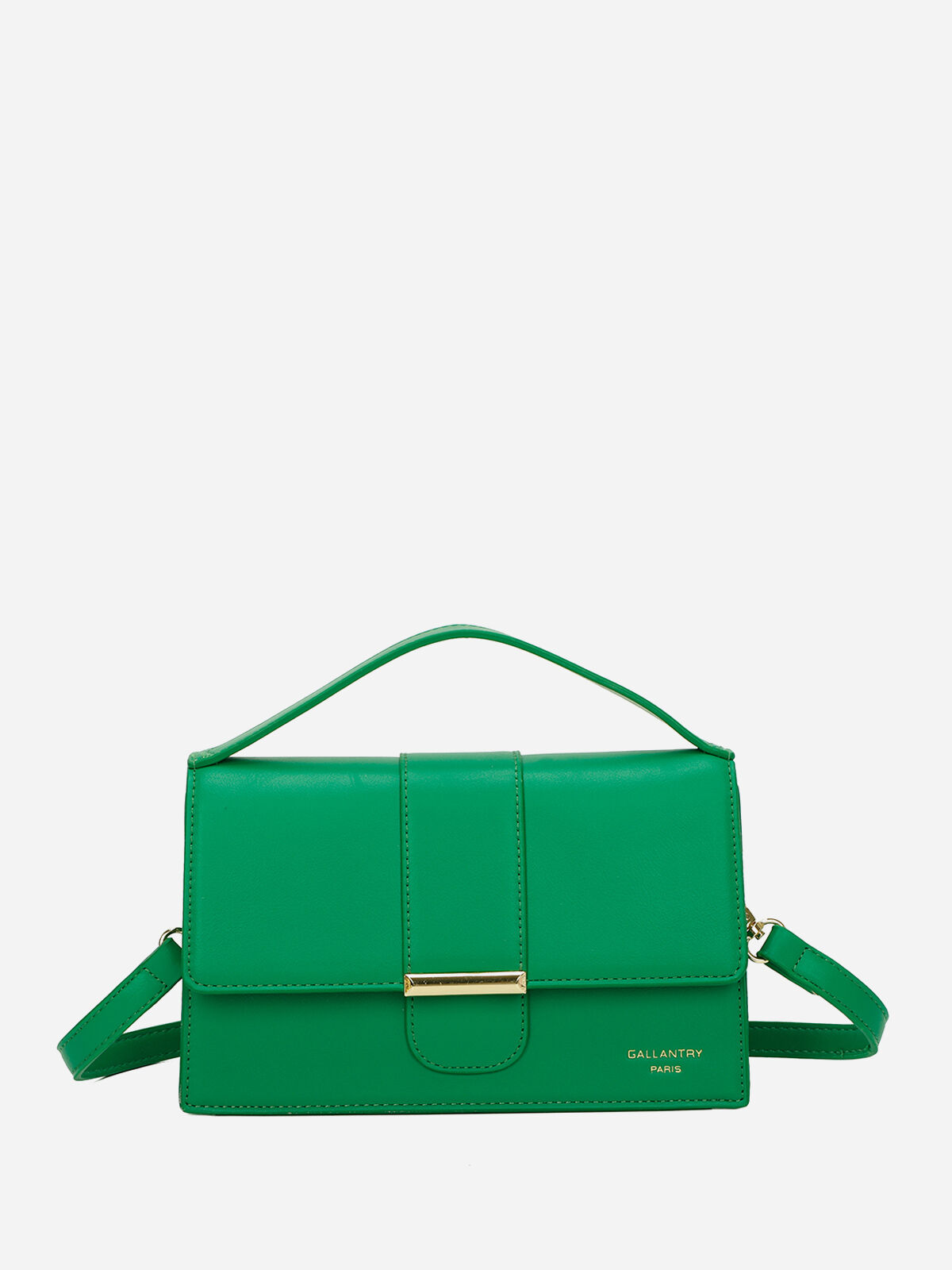Mini sac rectangle à fermoir doré- Vert