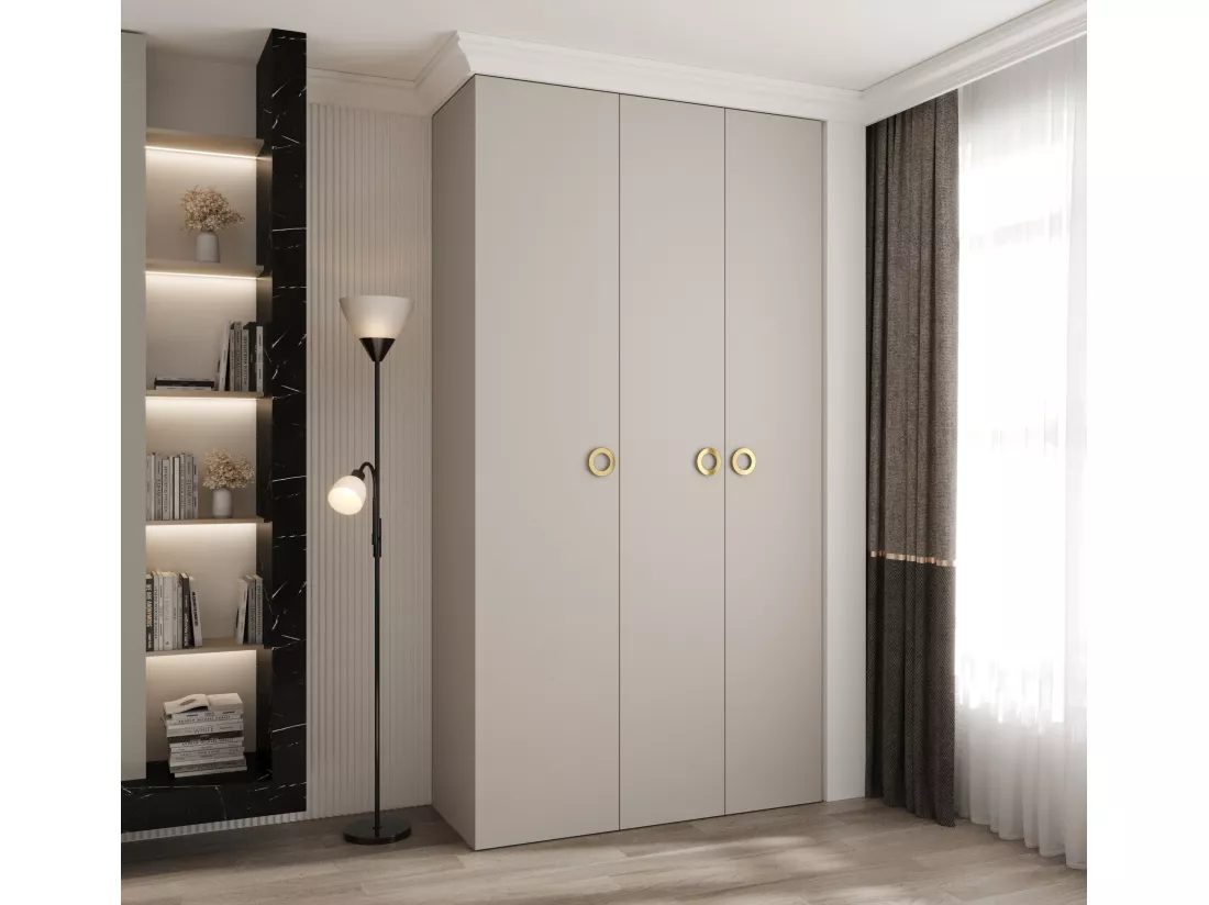 Armoire à portes battantes Como 1 245,5/130/50 3 portes (cachemire/or)