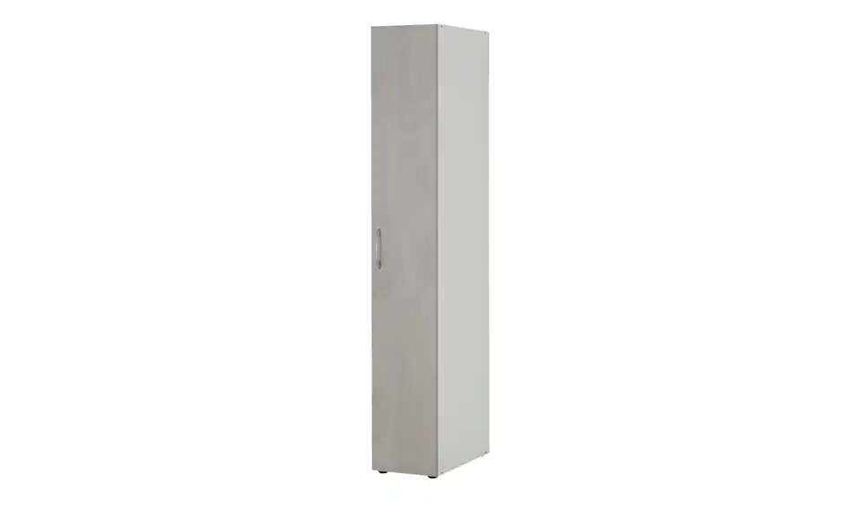 Schrank, 1-türig Multischrank-System Steingrau, Weiß 30 cm