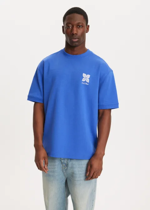 T-shirt met print society blauw (BLW.K)