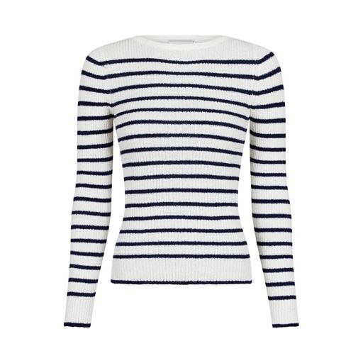 Neo Noir Miro Stripe Knit Bluse, Navy, 42
