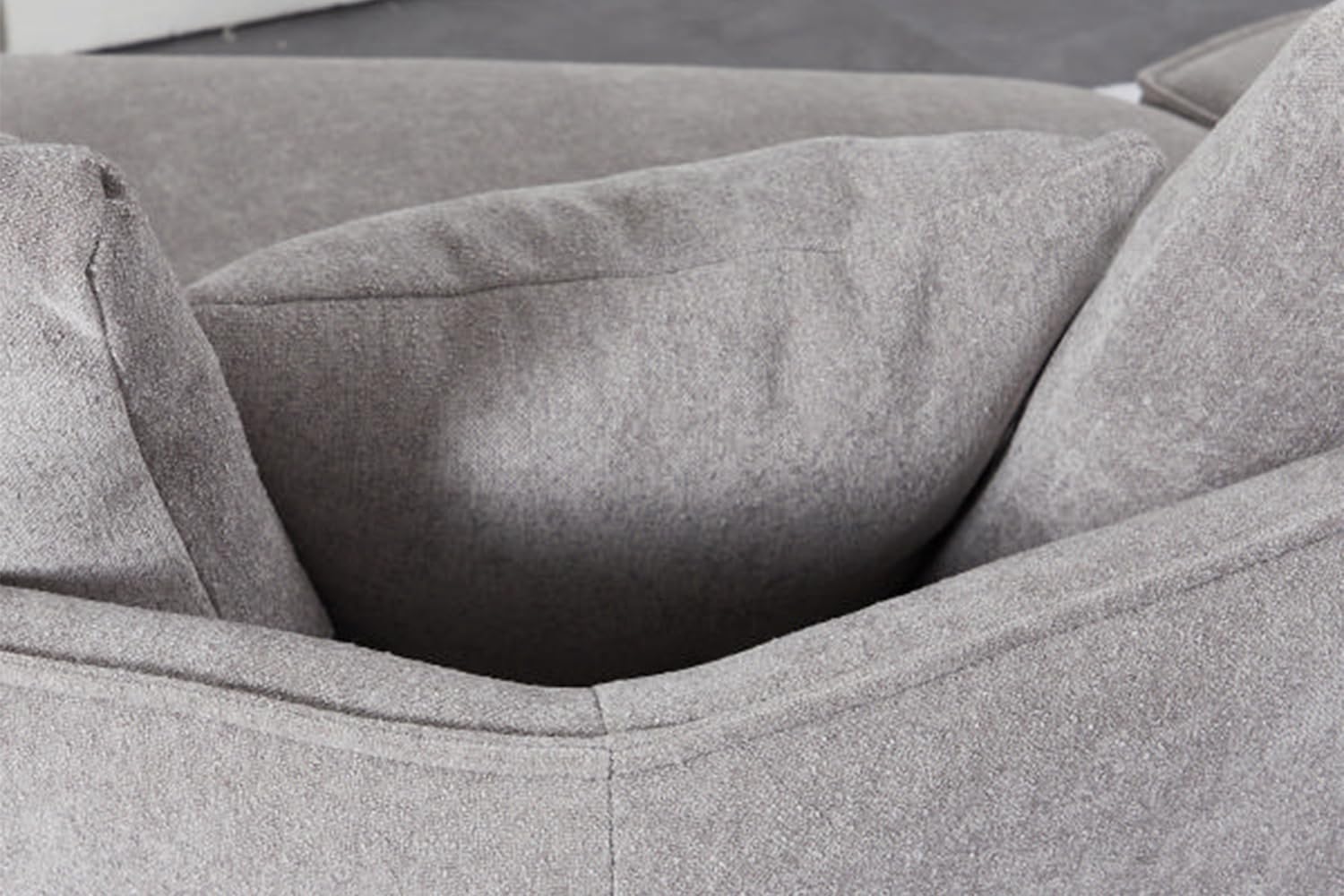 KAWOLA Sofa Garbo Designsofa Stoff grau rechts offen
