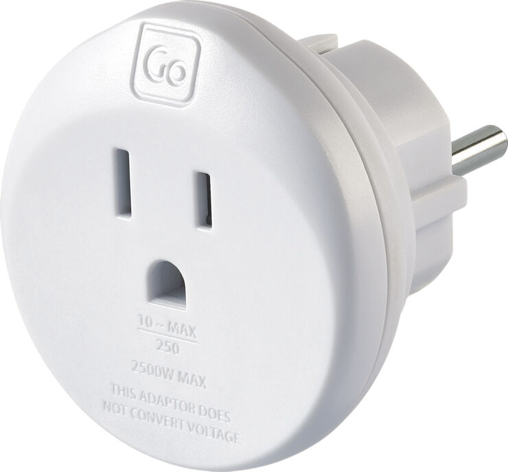 Go Travel USA-EU Adaptor White