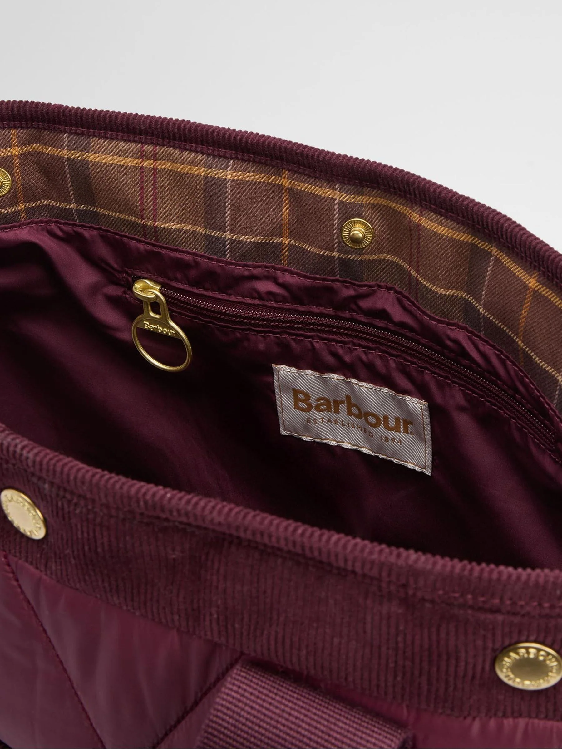 Rood - Barbour® Healy gewatteerde shoppertas