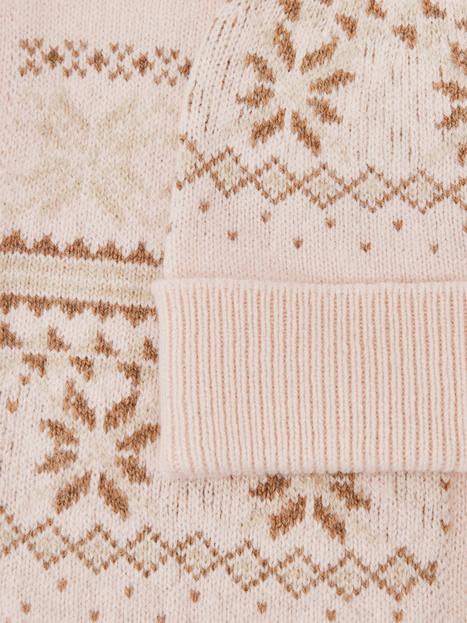 Reiss Farah Fair Isle Hat And Scarves Set With Wool