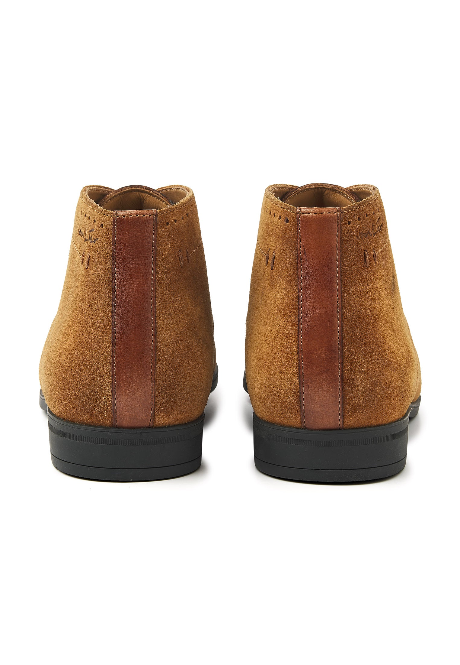 Roest cognac suède Portofino halfhoge veterschoen