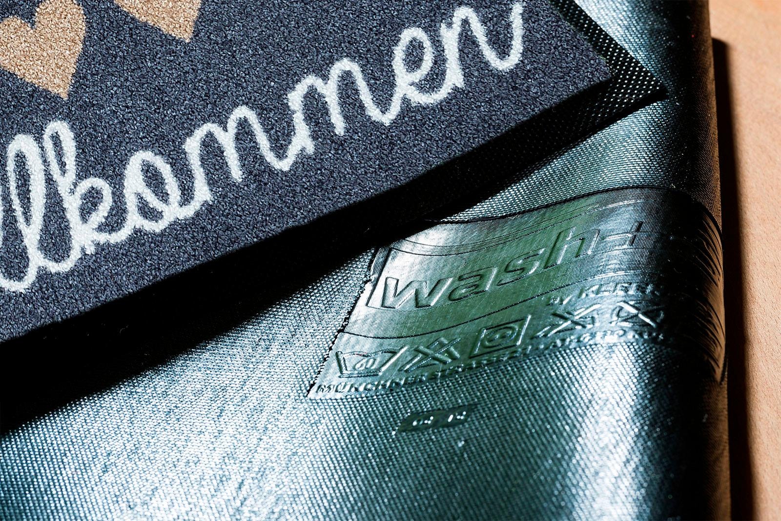 wash+dry by Kleen-Tex Fussmatte »Willkommen Herzen« rechteckig 7 mm Höhe Schmutzfangmatte, Motiv Herzen, mit Spruch, rutschhemmend, waschbar