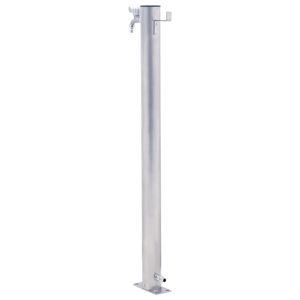 Colonne à eau de jardin 40 cm acier inoxydable rond