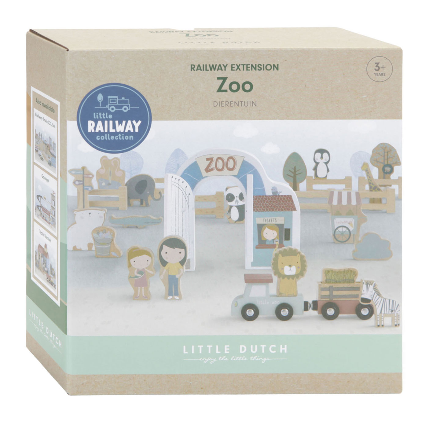 Little Dutch Houten Treinbaan Uitbreidingsset - Dierentuin FSC