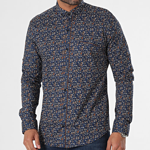 Chemise Manches Longues Bleu Marine