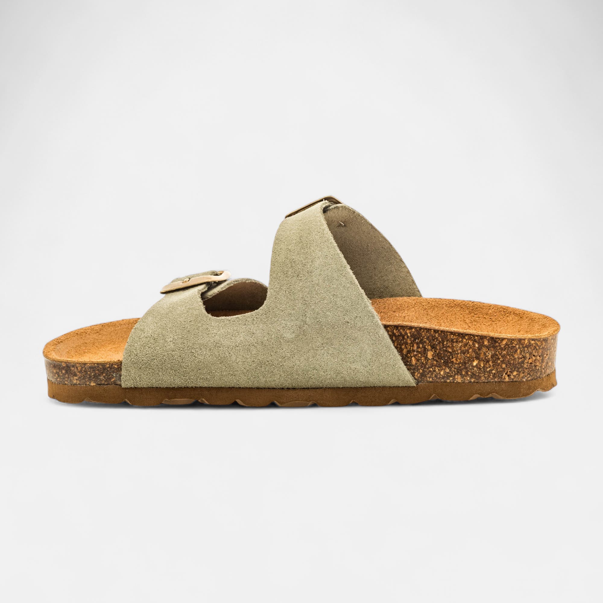 Mules semelle liège Fille en cuir vert
