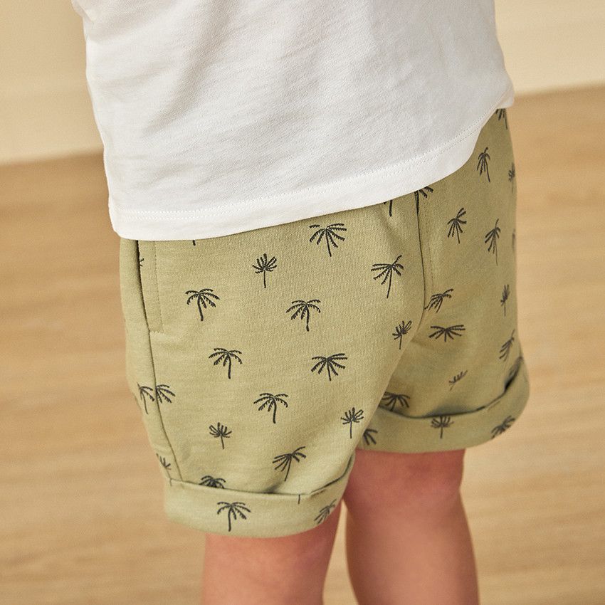 Ensemble 2 pièces motifs palmiers pour bébé garçon - Ecru