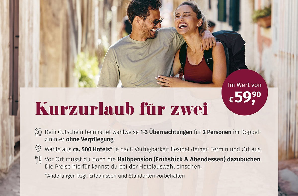 Geschenkbox Kurzurlaub für Zwei