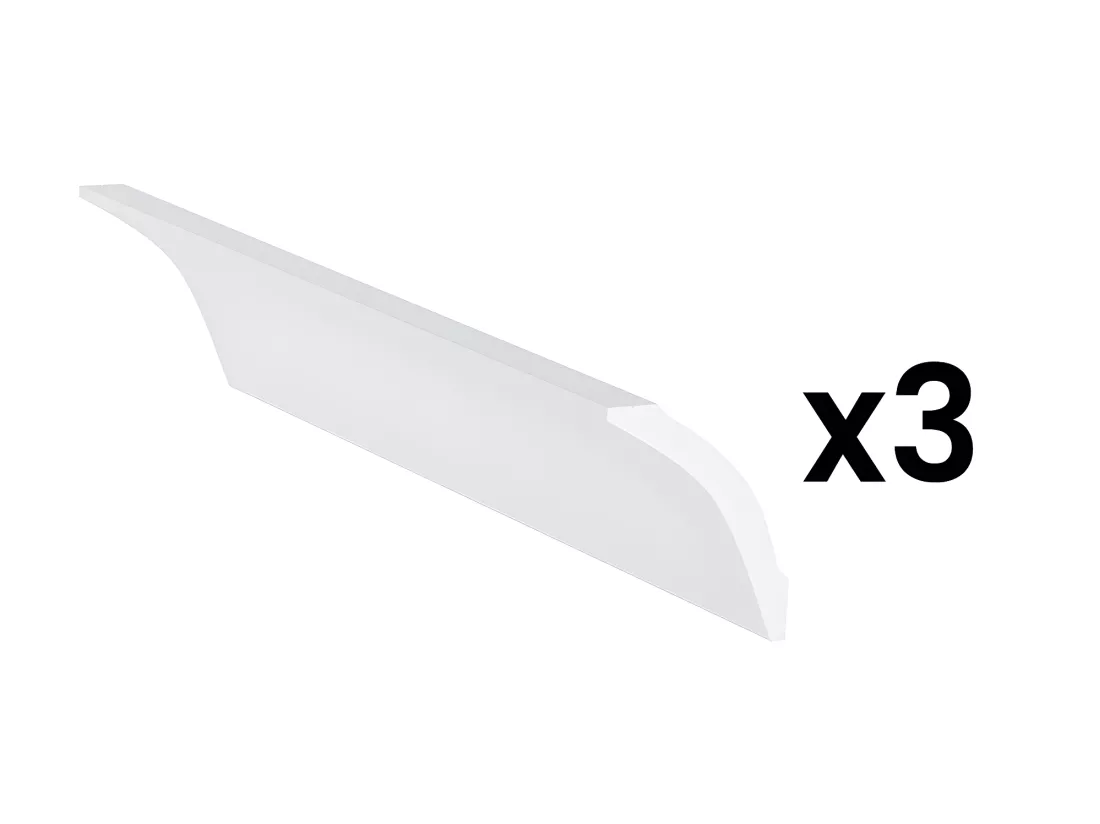 Lot de 3 corniches plafond en polystyrène L290 x l1.4 x H5 cm blanc - RENODA