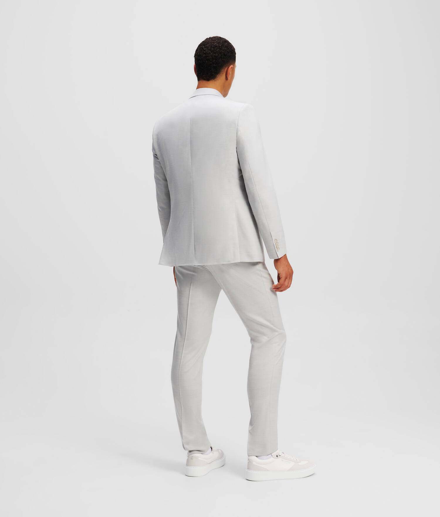 COSTUME DEUX PIÈCES À BOUTONNAGE SIMPLE - Argent