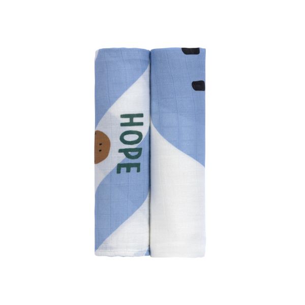 Lässig Swaddle Heavenly Soft Happy Rascals 120 x 120 cm 2-Pack