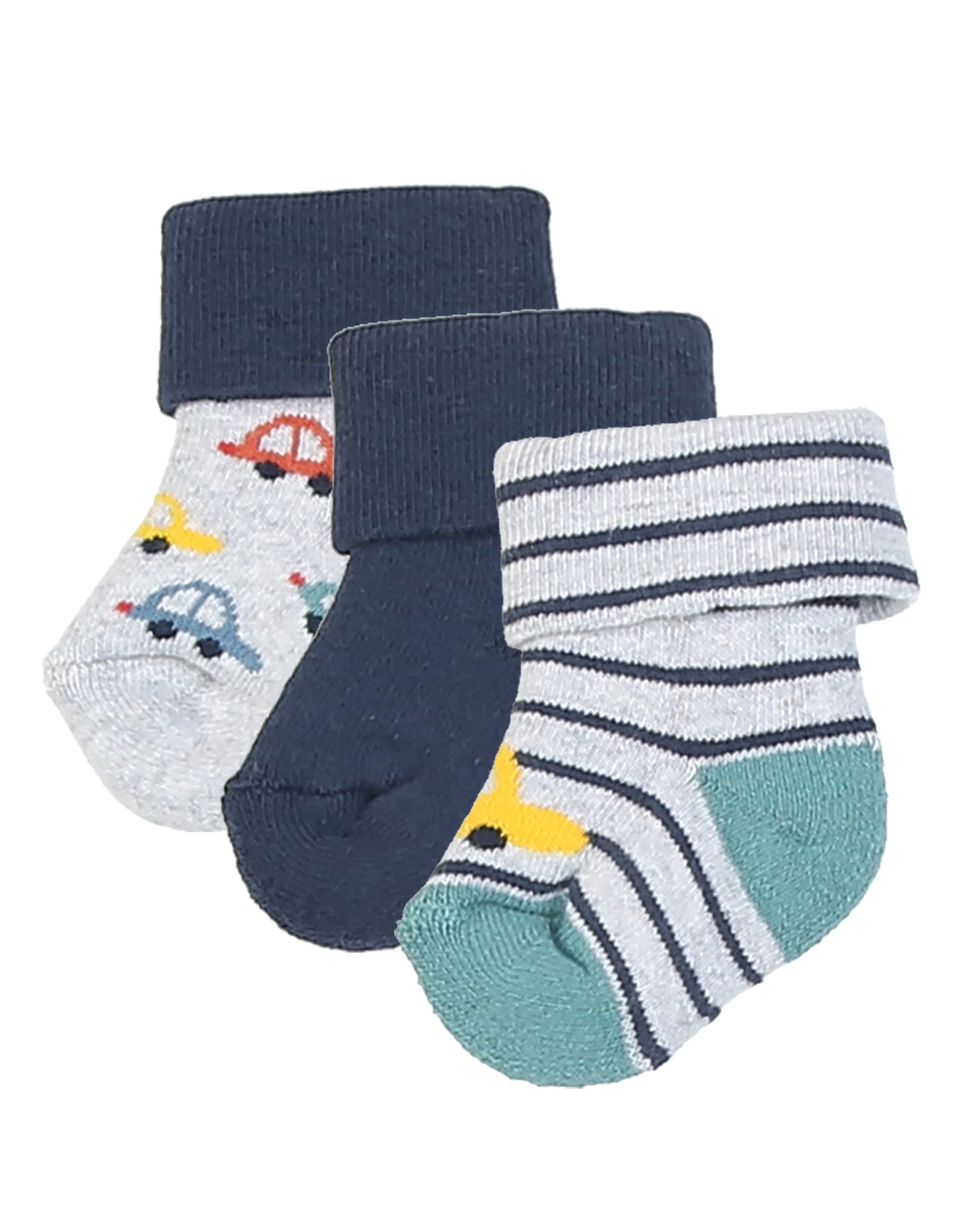Babysocken AUTOS 3er Pack in hellsilber