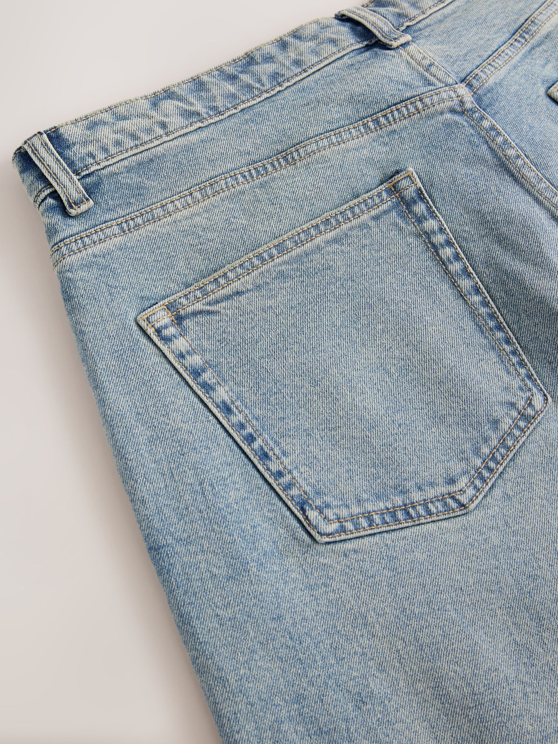 Lichtblauw - Baggy pasvorm - Vintage wash denim jeans