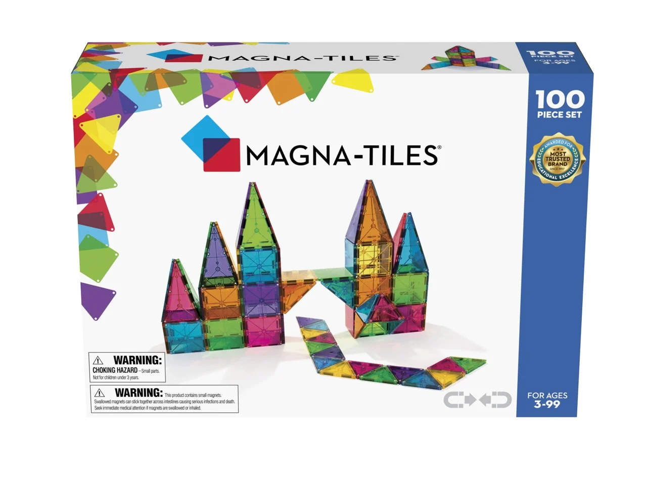 Magna-Tiles - Transparente Farver - 100 brikker