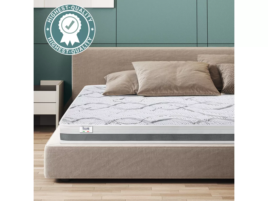Matelas Double 140x190 à mémoire de forme | Premium Quality | Hauteur 16 cm | Made in Italy