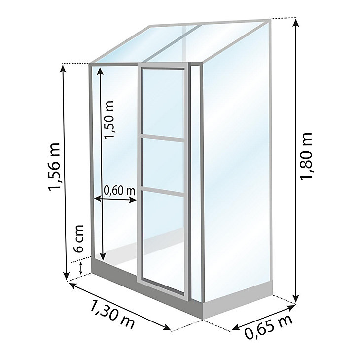 Serre en verre Lams Melissa anthracite 0,90m²