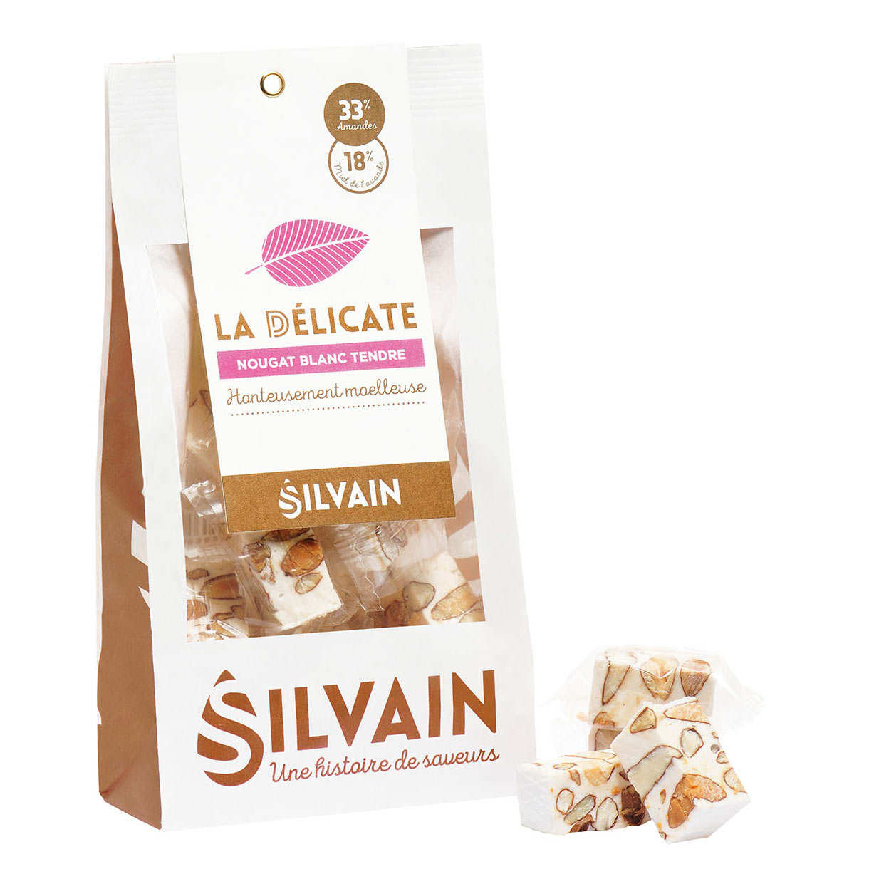 Nougat blanc tendre en sachet individuel - La Délicate