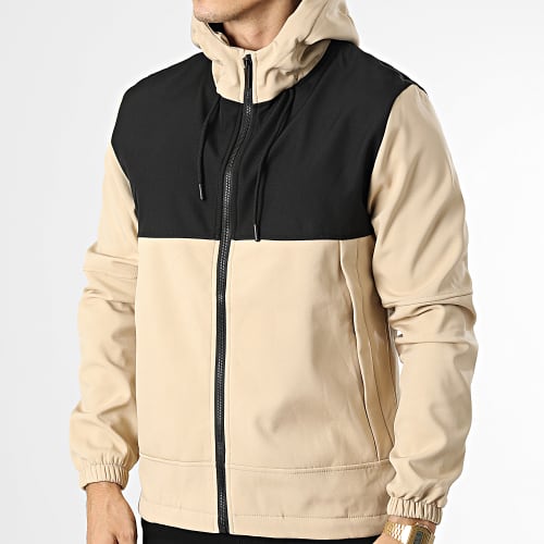 Veste Zippée Capuche E340 Beige Noir